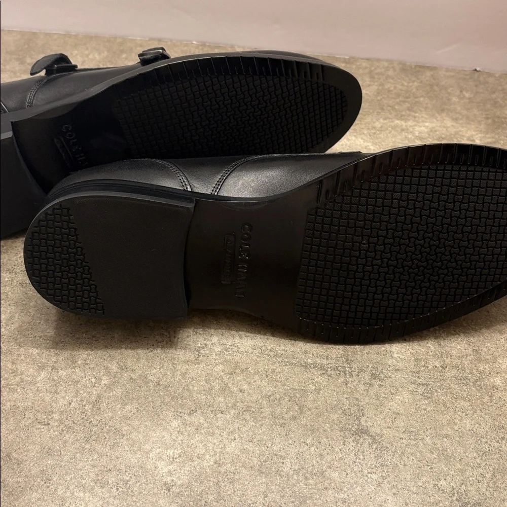 Cole Haan Black Leather Double Monk Strap Shoes - Picture 4 of 4